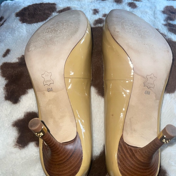 Tory Burch REA 75mm open toe pump patent calf sz 8 - Picture 12 of 15